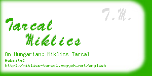 tarcal miklics business card